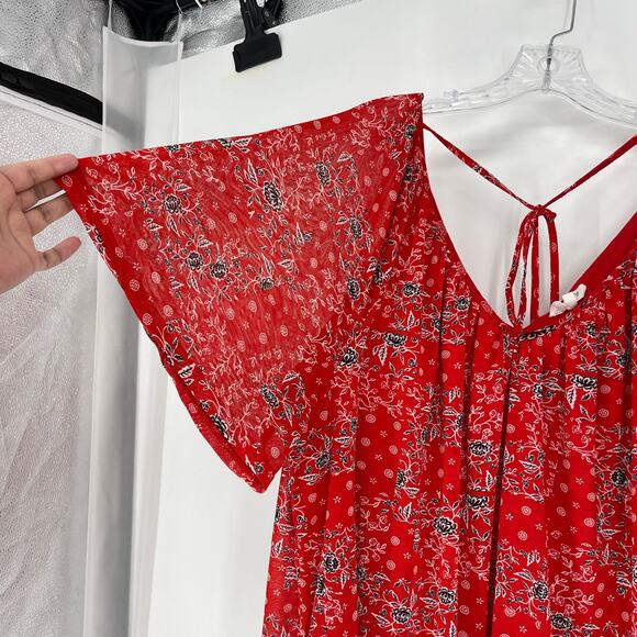 Siren Lily Short Sleeve V-Neck Peasant Top Size 2X - Picture 4 of 7